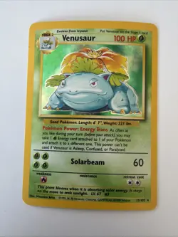 Pokemon TCG Venusaur Base Set Holo Unlimited Rare Card 15/102 1999 - Image 3