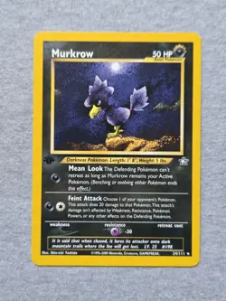 Murkrow - 24/111 - Pokemon Neo Genesis 1st Edition Rare Card WOTC - Image 1