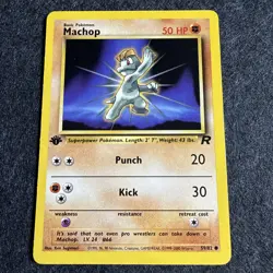 POKEMON 1ST ED - MACHOP - 59/82 - Team Rocket - Pokemon Card - Image 1