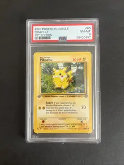 Pokemon TCG 1999 Pikachu Jungle 1st Edition PSA 8 Red Cheeks Card 60/64 - Image 2