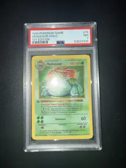1999 Pokemon Venusaur Base Set Shadowless 1st Edition Holo Rare #15 PSA 7 - Image 1