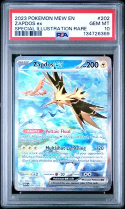 2023 POKEMON MEW EN-151 SPECIAL ILLUSTRATION RARE #202 ZAPDOS EX PSA 10 - Image 1
