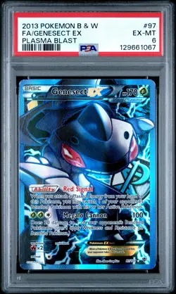 2013 POKEMON B&W PLASMA BLAST #97 FULL ART/GENESECT EX PSA 6 - Image 1