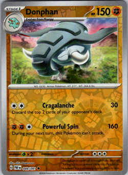 Donphan 049/091 Reverse Holo Uncommon Pokemon TCG S&V Paldean Fates - Image 1