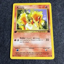 Pokemon TCG: Ponyta 64/82 Team Rocket 1st Edition WOTC - LP - Image 1