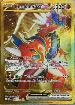 Koraidon ex Gold Hyper Rare - 254/198 - Scarlet & Violet Base Pokemon 2023 - Image 1