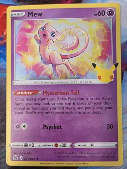 Pokemon TCG: Mew Holo 011/025 Celebrations NM - Image 1