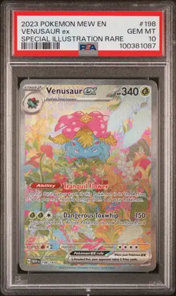 2023 POKEMON MEW EN-151 SPECIAL ILLUSTRATION RARE #198 VENUSAUR EX PSA 10 - Image 1