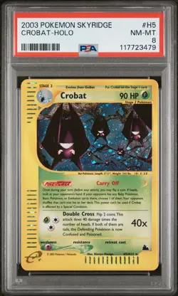 2003 POKEMON SKYRIDGE #H5 CROBAT-HOLO PSA 8 - Image 1