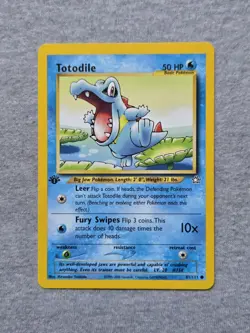 Pokemon TCG Totodile 81/111 Neo Genesis 1st Edition WOTC. - Image 1