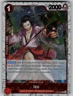 Izo (Jolly Roger Foil) Holo OP03-003 Premium Booster -The Best- One Piece TCG - Image 1