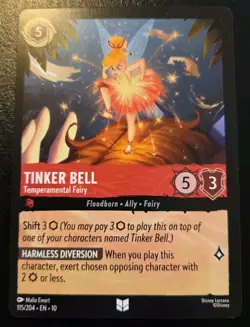 Tinker Bell - Temperamental Fairy 115/204 Uncommon Whispers In The Well Lorcana - Image 1