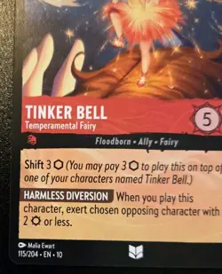 Tinker Bell - Temperamental Fairy 115/204 Uncommon Whispers In The Well Lorcana - Image 4