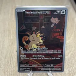 Pokemon TCG Team Rockets Meowth Card 203/182 Destined Rivals - Image 1