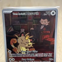 Pokemon TCG Team Rockets Meowth Card 203/182 Destined Rivals - Image 4