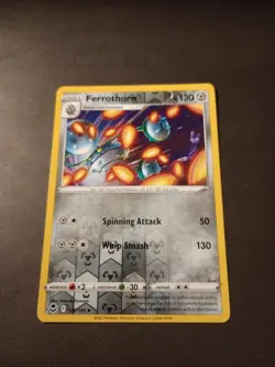 Pokemon Silver Tempest Ferrothorn Reverse Holo Uncommon Card 122/195 NM - Image 1