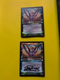 Questing Phelddagrif x2 rare 1 is signed, 1 Foreign MTG 2 Card. Planeshift. FOIL - Image 1