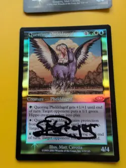 Questing Phelddagrif x2 rare 1 is signed, 1 Foreign MTG 2 Card. Planeshift. FOIL - Image 3