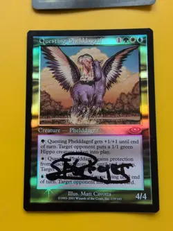 Questing Phelddagrif x2 rare 1 is signed, 1 Foreign MTG 2 Card. Planeshift. FOIL - Image 4