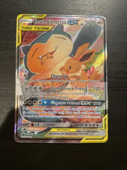 Pokemon TCG Sun & Moon Eevee and Snorlax GX SM169 Holo Tag Team Promo Card - Image 1