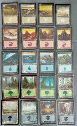 MTG 20X JAPANESE FOIL MERCADIAN MAS LANDS SET FOREST PLAINS SWAMP ISLAND MOUNTAI - Image 4