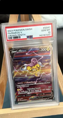 2023 Pokemon Swish Crown Zenith Raikou V GG41 PSA 10 - Image 1