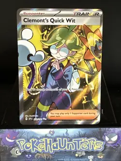 Pokemon Card Clemont's Quick Wit 229/191 Surging Sparks Full Art Rare NM - Image 1