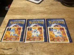 Pokemon 1996 Amada Sticker Evolution Squirtle, Wartortle, Blastoise NR MT - Image 1