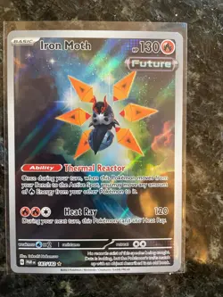 Pokemon TCG Paradox Rift Iron Moth Illustration Rare Card 187/182 - Image 1