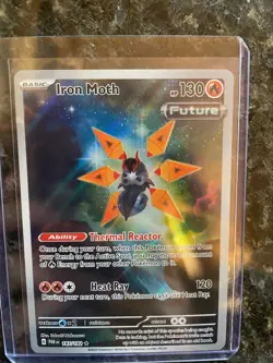 Pokemon TCG Paradox Rift Iron Moth Illustration Rare Card 187/182 - Image 2