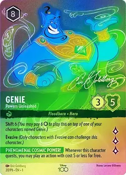 Lorcana SATIN FOIL Genie - Powers Unleashed (Disney 100) - Promotional Cards # - Image 1