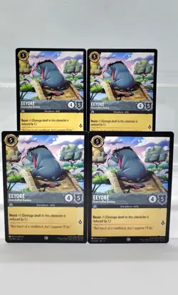Disney Lorcana Eeyore - Overstuffed Donkey 172/204 4 Cards Playset Into the Inkl - Image 1