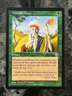 MTG Magic the Gathering Mirage Worldly Tutor - unplayed NRMT/MT @QL11 - Image 1