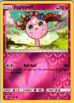 Jigglypuff 134/214 SM - Unbroken Bonds Pokemon TCG NM Reverse Holo - Image 1