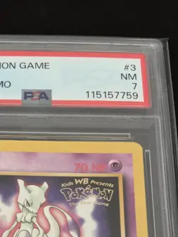 1999 Pokemon WotC Black Star Promo Mewtwo #3 PSA 7 NM Movie Promo - Image 4