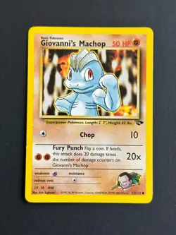 Carte Pokemon - Giovanni's Machop 72/132 - Gym Challenge - Anglais - Image 1