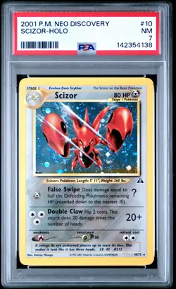 2001 POKEMON NEO DISCOVERY #10 SCIZOR-HOLO PSA 7 - Image 1
