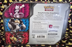 Pokemon TCG: Mewtwo & Mew GX Tag Team Power Partnership Tin Factory Sealed - Image 2