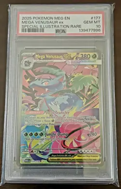 2025 Pokemon MEG En Mega Venusaur Ex #177 Special Illustration Rare PSA 10 - Image 1