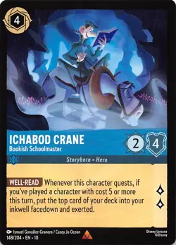 Ichabod Crane Bookish Schoolmaster 148/204 Whispers in the Well Disney Lorcana - Image 1