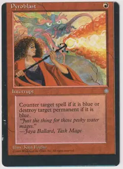 Pyroblast Ice Age MTG Magic the Gathering MP TRUE MISCUT - Misprint Error - Image 1