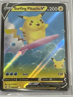 Pokemon- Surfing Pikachu V 008/025 Celebrations Holo BCCG grade 10 - Image 3