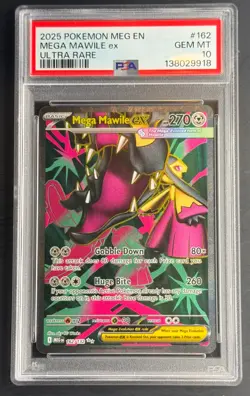 2025 POKEMON MEG EN-MEGA EVOLUTION ULTRA RARE #162 MEGA MAWILE EX PSA 10 - Image 1