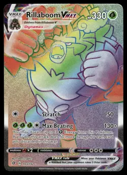 Pokemon Cards Rillaboom VMAX 193/192 Rebel Clash Rare Rainbow NM - Image 1