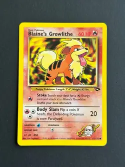 Carte Pokemon - Blaine's Growlithe 62/132 - Gym Challenge - Anglais - Image 1