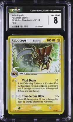 2006 Pokemon EX Holon Phantoms #9 Kabutops Holo CGC 8 NM-MT - Image 1