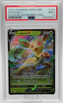 2022 POKEMON SWSH BLACK STAR PROMO #194 LEAFEON V PSA 9 MINT - Image 1