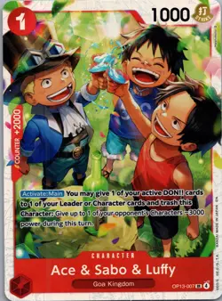 Ace & Sabo & Luffy OP13-007 SR One Piece TCG Carrying On His Will English NM - Image 1
