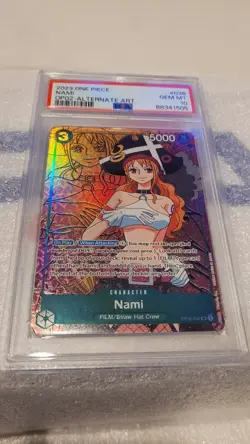 One Piece Nami OP02-036 Paramount War Alternate Art Foil PSA 10 SR 2023 - Image 1
