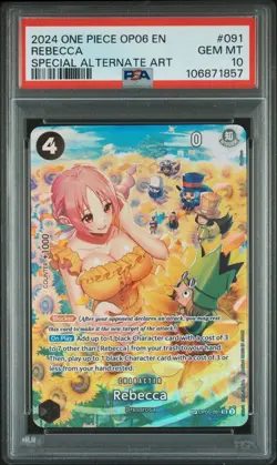 2024 ONE PIECE OP06 WINGS OF THE CAPTAIN #091 REBECCA SPECIAL ALT ART PSA 10 - Image 1